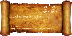 Eichenwald Etel névjegykártya